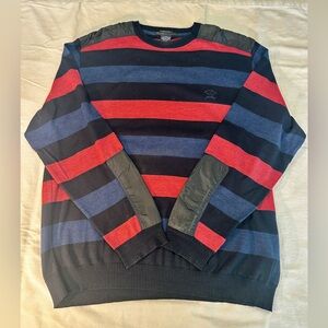 Vintage Paul & Shark Yachting Red and Blue Striped Crewneck Sweater